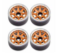 RC Repairs Models For TRX4 For TRX6 For SCX10 GEN7 8 D90 1/10 4PCS Aluminum 1.9 Inch Beadlock Wheels Rim Adjustable Offset Wheel Hub RC Crawler Car(Orange)