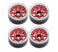 RC Repairs Models For TRX4 For TRX6 For SCX10 GEN7 8 D90 1/10 4PCS Aluminum 1.9 Inch Beadlock Wheels Rim Adjustable Offset Wheel Hub RC Crawler Car(Red)