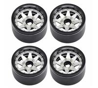 RC Repairs Models For TRX4 For TRX6 For SCX10 GEN7 8 D90 1/10 4PCS Aluminum 1.9 Inch Beadlock Wheels Rim Adjustable Offset Wheel Hub RC Crawler Car(Silver)