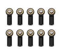 RC Repairs Models Spare For Tamiya For SCX10 D90 D110 1/10 10Pcs M3 Aluminum Ball Joint Metal Link Rod Ends RC Crawler Parts Accessories(Black)