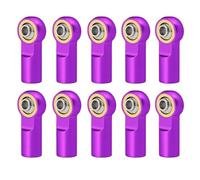Rc Repairs Parts For AXIAL For SCX10 D90 D110 For Tamiya CC01 For Racing 1/10 10Pcs Metal M3 Aluminum Link Rod Tie Rod End Ball Joint RC Car Track(PURPLE)
