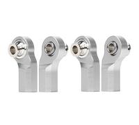 RC Repairs Parts For Axial For Traxxas For Trx4 For Tamiya 1:10 RC Crawler Car Parts M3/M4 Bent Pivot Rod End Width Balls Decoration Modification RC Car Accessories(Silver,M4)