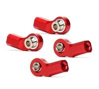 RC Repairs Parts For Axial For Traxxas For Trx4 For Tamiya 1:10 RC Crawler Car Parts M3/M4 Bent Pivot Rod End Width Balls Decoration Modification RC Car Accessories(Red,M3)