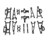 RC Repairs Parts For Hyper Go For MJX 1/14 14209 14210 H14BM Upgrade Rc Car Remote Control Car Parts Suspension Swing Arms Steering Rod Hubs Set Accessories(Gray)
