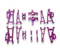 RC Repairs Parts For Hyper Go For MJX 1/14 14209 14210 H14BM Upgrade Rc Car Remote Control Car Parts Suspension Swing Arms Steering Rod Hubs Set Accessories(Purple)
