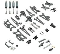 Rc Repairs Parts For MJX 14209 14210 1/14 Metal Steering Cup Hub Carrier Upper Lower For Swing Arm Set Shock Absorber RC Car Upgrade Parts(Dark Grey)