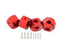 RC Repairs Parts For Tamiya For HSP For HPI For Traxxas For Slash For Axial For SCX10 D90 5/6/7/8/9/10/11/12mm 1/10 Adapter Hex 12mm Drive Hub Pin Screws RC Auto Truck Parts(Red,8mm)