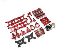 Rc Repairs Parts For ZD For Racing MT16 BX12 X12S JIUSI MT14R PT14R For Gladiator 1/14 Remote Control Car Vulnerable 10-piece Set Metal Parts Upgrade Repair(Red)