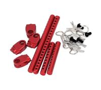 RC Repairs Toys For Tamiya For TT02 Metal Assembled Body Post Mounts Shell With R Clips Fixing Column RC Car Upgrade Model Parts(Red)