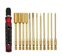 Rc Replace Parts 12Pcs RC Model Replacement Inner Hexagonal Screwdriver Hexagon Wrench Sleeve Cross Driver Flat Heat Drivers Repairing Tool(Red)