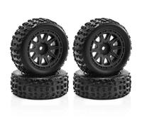 Rc Replacement Parts For Arrma For Traxxas 2S For Typhon For Grom ARA2106 1/18 4PCS Wheel Hubs Tires Rc Repair Modify Upgrade Parts Accessories(Black)