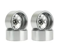 Rc Replacement Parts For Axial For Traxxas For SCX10 90046 For TRX4 D90 1/10 4PCS 1.9 Metal Beadlock Wheel Hub Rim RC Crawler Accessories(Silver)