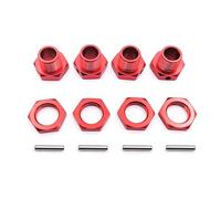 RC Replacement Parts For HPI For HSP For Losi For Axial For Kyosho For Tamiya 81011 1/8 M17 17mm Aluminum Wheel Hex Hubs Adapter Nut Pin Anti Cover RC Model Car(Red)