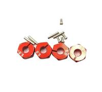 Rc Replacement Parts For HSP For HPI For Tamiya For Traxxas For Slash 4 Pcs Aluminum 5/6/7mm Wheel Hex 12mm Drive Hubs With Pins Screws RC Car Parts(Red,5MM)