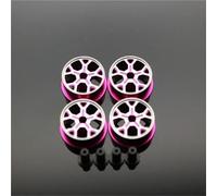 Rc Replacement Parts For Tamiya Middle Diameter20.5mm Lightweight Wheels Self-made Parts For MINI 4WD Colored Wheel Aluminum Disc RC Accessories(Pink)