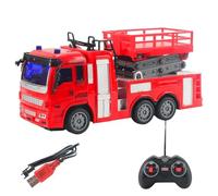 RC Rescue Fire Truck Set - 34.5x13x11cm ABS Model Vehicle, Lighting Effect Engine Car | Remote Control Trucks Play Sets for Indoor Outdoor Park Action PlayModess