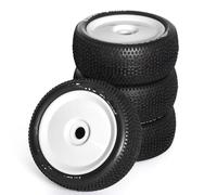 RC Rims Hubs Tire Compatible With ARRMA For Typhon For Talion For Traxxas For Redcat For Team 1/8 RC Off-Road For Buggy 4pcs 110mm Wheels Tire 17mm Hex(White)