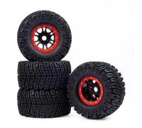 RC Rims Hubs Tire Compatible With For SUMMIT For E-Revo For Arrma For Mojave For Kraton For HPI For Savage 1/7 1/8 1/10 RC Car 166Mm Wheel Tire 17MM Hex(Red,A)