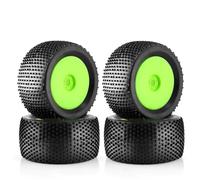 RC Rims Hubs Tire For Arrma For Kraton For Typhon 6S 3S For Talion For Buggy For Racing 1/8 Truck Tires OD 5.51" Wheels 17mm Hex Car RC Off Road(Green)