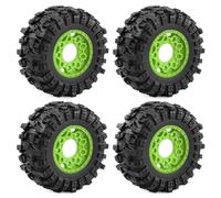 RC Rims Hubs Tire For ARRMA For Senton For Typhon For Granite For Slash For Losi SCTE 1/10 Scale Tires Include 12mm 14mm 17mm Hex Adapters High Traction(Green)