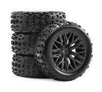 RC Rims Hubs Tire For Arrma For Typhon For Grom 2S 1/18 4pcs 69mm Rubber Tires 12mm Hex RC Car Upgrade Parts Model Accessories Modified Replace(Black)
