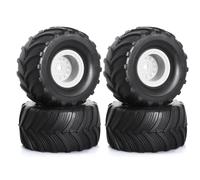 RC Rims Hubs Tire For FCX24 For SCX24 C10 For JLU For Deadbolt For Gladiator For Bronco 1/24 Wheel Rim Tires OD:52mmx27mm Hex 7mm Crawler Monster Truck(White)