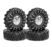RC Rims Hubs Tire For SCX10 AXI03007 Pro For TRX4 For TRX6 Gen7/8 D90 VS4-10 For MST CFX 1/10 Aluminum 1.9 Beadlock Wheels And Tires RC Crawler Car(Silver)