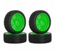 RC Rims Hubs Tire For Tamiya XV01 XV02 For TT01 For TT02 PTG-2 For Racing 1/10 4PCS 68mm Wheel Tires For Rally RC Car Rubber Upgrade Set Trucks(Green)