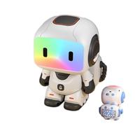 RC Robot Toy for Kids - Rechargeable Programming Robot with Dance, Music, LED Eyes & Recording | Remote Control Toy for Boys Girls 3+ (Black)