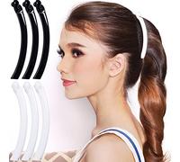 RC ROCHE 6 Pcs Banana Hair Clip Thin Hair Fine Ponytail Maker No Slip Small Claw for Women Secure Grip Jaw Clamp Cute Strong, Medium Black and White