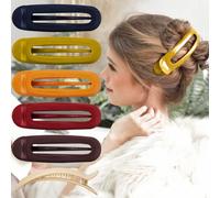RC ROCHE 6 Pcs Flat Claw Hair Clips for Women Alligator French Barrette Long Thick Hair Duckbill Curved No Slip Grip Lay Flat Side Slide Firm Classic Styling, Large Classic Multicolor