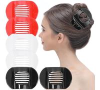 RC ROCHE 6 Pcs Flat Claw Hair Clips for Women Thick Hair French Round Duckbill Square Secure Strong Hold Grip Clamps Barrettes Curved No Slip No Crease Styling Cute Jumbo XL, Large Holiday Special