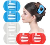 RC ROCHE 6 Pcs Flat Claw Hair Clips for Women Thick Hair French Round Duckbill Square Secure Strong Hold Grip Clamps Barrettes Curved No Slip No Crease Styling Cute, Medium Limited Edition
