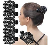 RC ROCHE 6 Pcs Hair Sticks Bun Maker French Hair Pins Updo, Medium Black