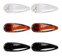RC ROCHE 6 Pcs Small Flat Flip Hair Claw Clips for Women Alligator Duckbill Thick Hair Styling Barrette Strong Side Slide Jaw Plastic No Slip, Small Clear Brown and Black