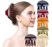 RC ROCHE 6 Pcs Small Hair Clip Mini Jaw Claw for Fine Thin Hair Women No Slip Styling Cute Durable Sturdy Plastic Fashion, Medium Classic Multicolor