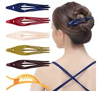 RC ROCHE ORNAMENT 6 Pcs Womens Thin Curved Eyelet Side Slide No Slip Hair Clip Comfortable French Concord Duck Bill Pin Teeth Strong Hold Grip Beauty Accessory, Medium Classic Multicolor