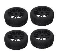 RC Rubber Tires 12 Holes Durable High Grip Force Cushioning Function Wheel Rim Tires for 1/8 RC Car Axial Tamiya HPI Redcat HSP Rubber Plastic 112mm 43mm 17mm 4Pcs