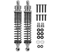 RC Shock Absorber Damper Set High Performance Metal Oil Filled Adjustable Suspension Upgrade Parts for HSP RGT Himoto Redcat 1/10 Scale RC Cars 108mm 2Pcs (Silver)