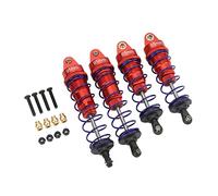 RC Shock Absorber Front Rear Aluminum Alloy Upgrade Parts, 1/10 RC Car Spring Damper with Adjustable Oil Pressure, Compatible with HSP HPI (Red)