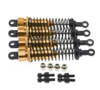 Rc Shock Absorber Models For Ecx Barrage Temper For Rgt 136100 Ftx For Outback 1/10 1/12 1/18 4Piece Alloy Front And Rear Shock Absorber Track Parts(Yellow)