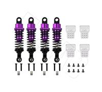 Rc Shock Absorber Models For WPL C14 C24 For MN D90 D91 MN99 99s 4-piece Metal Oil-filled Adjustable Shock Absorber With Tower RC Car Upgrades Parts(PURPLE)