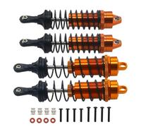 Rc Shock Absorber Set For Arrma For Mega550 For Senton For Granite Big For Rock For Typhon 3s 1/10 4 Pcs Set Full Alloy Front Rear Damper Shock Absorber Accessories Parts(Orange)