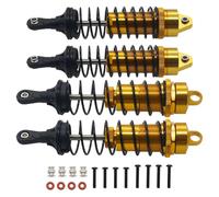Rc Shock Absorber Set For Arrma For Mega550 For Senton For Granite Big For Rock For Typhon 3s 1/10 4 Pcs Set Full Alloy Front Rear Damper Shock Absorber Accessories Parts(Yellow)