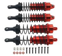 Rc Shock Absorber Set For Arrma For Mega550 For Senton For Granite Big For Rock For Typhon 3s 1/10 4 Pcs Set Full Alloy Front Rear Damper Shock Absorber Accessories Parts(Red)