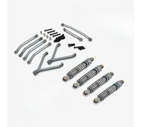 Rc Shock Absorber Set For FMS For FCX24 1/24 RC Car Aluminum High Performance Suspension Upgraded Metal Linkage Oil Shock Absorber Set Adjustable Dampers(Silver)