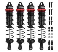 RC Shock Absorbers, 4PCS 130mm 1/8 RC Car Rear Shocks Set Adjustable Damper Springs Compatible with 1/8 Arrma Typhoon 6S HSP DHK HPI Redcat LRP Hobao FS/ZD Racing Hongnor DF-Model Buggy Truggy (Black)