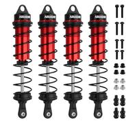 RC Shock Absorbers, 4PCS 130mm RC Car Rear Shock Absorber 1/8 Scale Adjustable Shocks Compatible with 1/8 Arrma Typhon 6S,Traxxas-Sledge-ALUM, FS Racing JLB HSP LRP Hobao Hongnor DF Truggy (Red＆Black)
