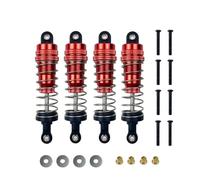RC Shock Absorbers Compatible With MN86K MN86KS MN86 1/12 RC Car Upgrade Modification Parts Accessories 4Pcs Metal Shock Absorber Damper(Red)