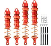 RC Shock Absorbers For ARRMA 6S Fireteam For Kraton 1/7/1/8 4Piece ARA330621/ARA330622 Front And Rear Shock Absorbers Infamous For Outcast RC Car Parts(Red)